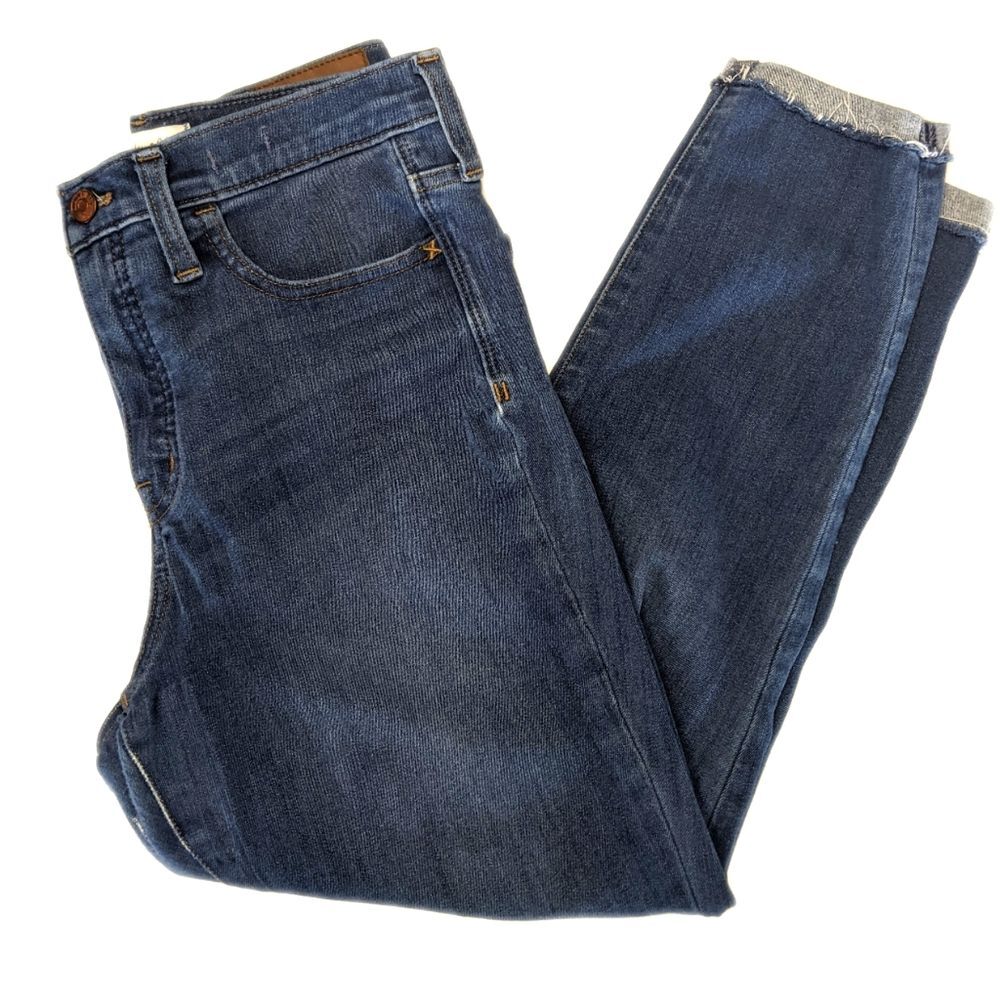 Madewell denim 10" high-rise skinny jeans, cuffed leg, size 27